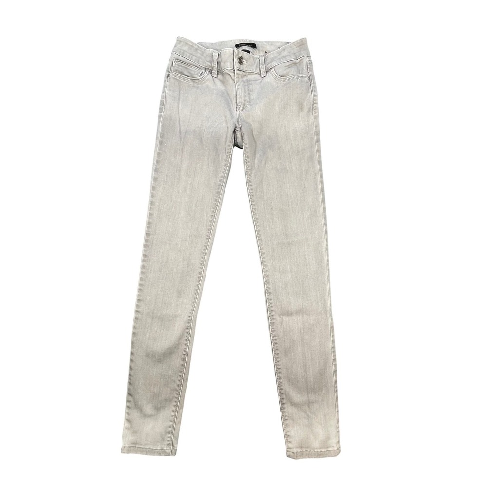 White House Black Market Gray Skinny Leg Stretch Denim Jeans Womens 0R